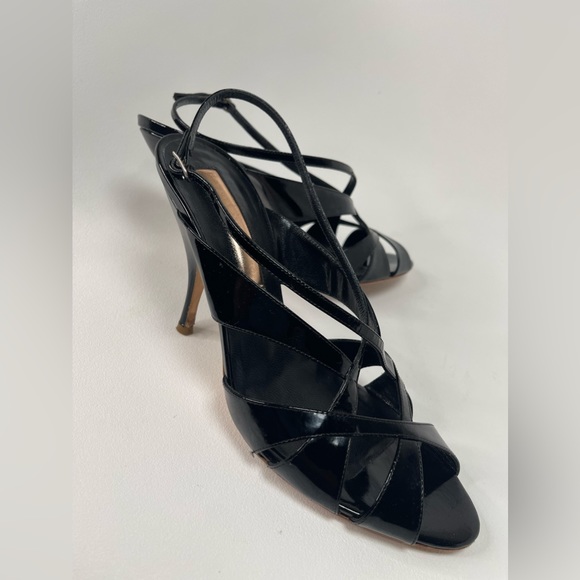 Rupert Sanderson Peep Toe High Heel Black Sandal - Picture 8 of 13